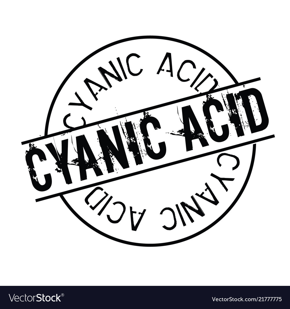 Cyanic acid stamp on white