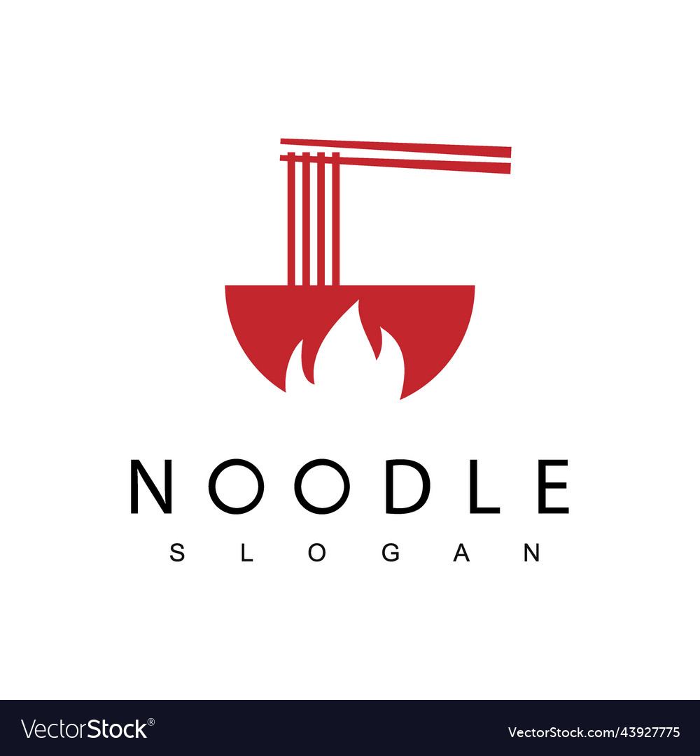 Hot noodle logo design template spicy