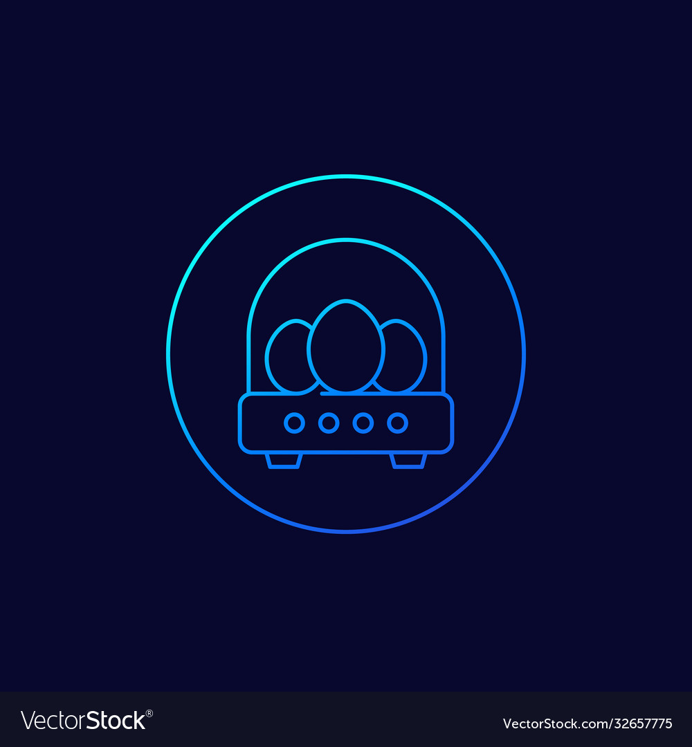 Incubator with eggs icon linear