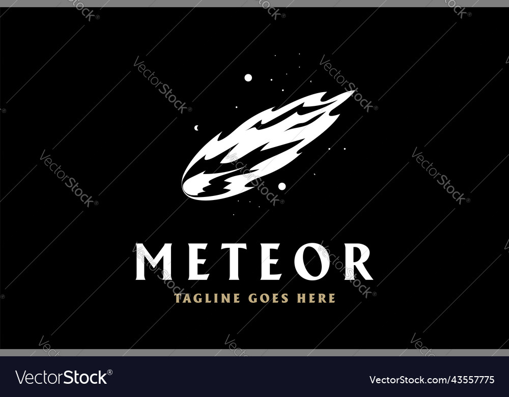 Night falling star meteor asteroid comet logo vector image Night falling star meteor asteroid comet logo