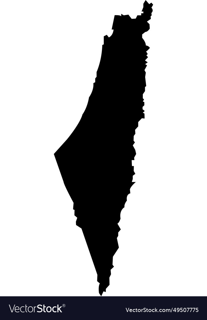 Palestine national flag map icon flat black Vector Image