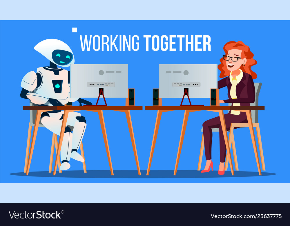 desk vector robot