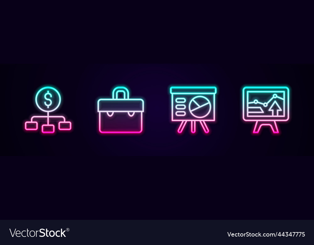 Set line hierarchy with dollar briefcase board vector image Set line hierarchy with dollar briefcase board