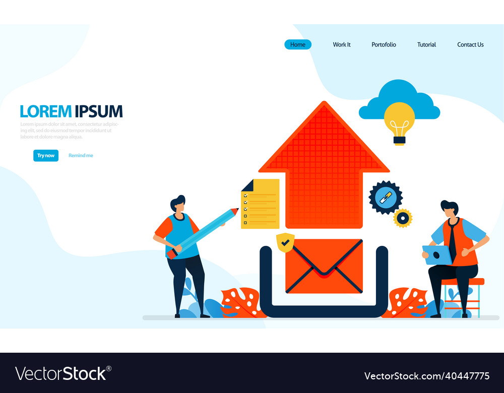 Uploading graphic design send email to cloud vector image Uploading graphic design send email to cloud