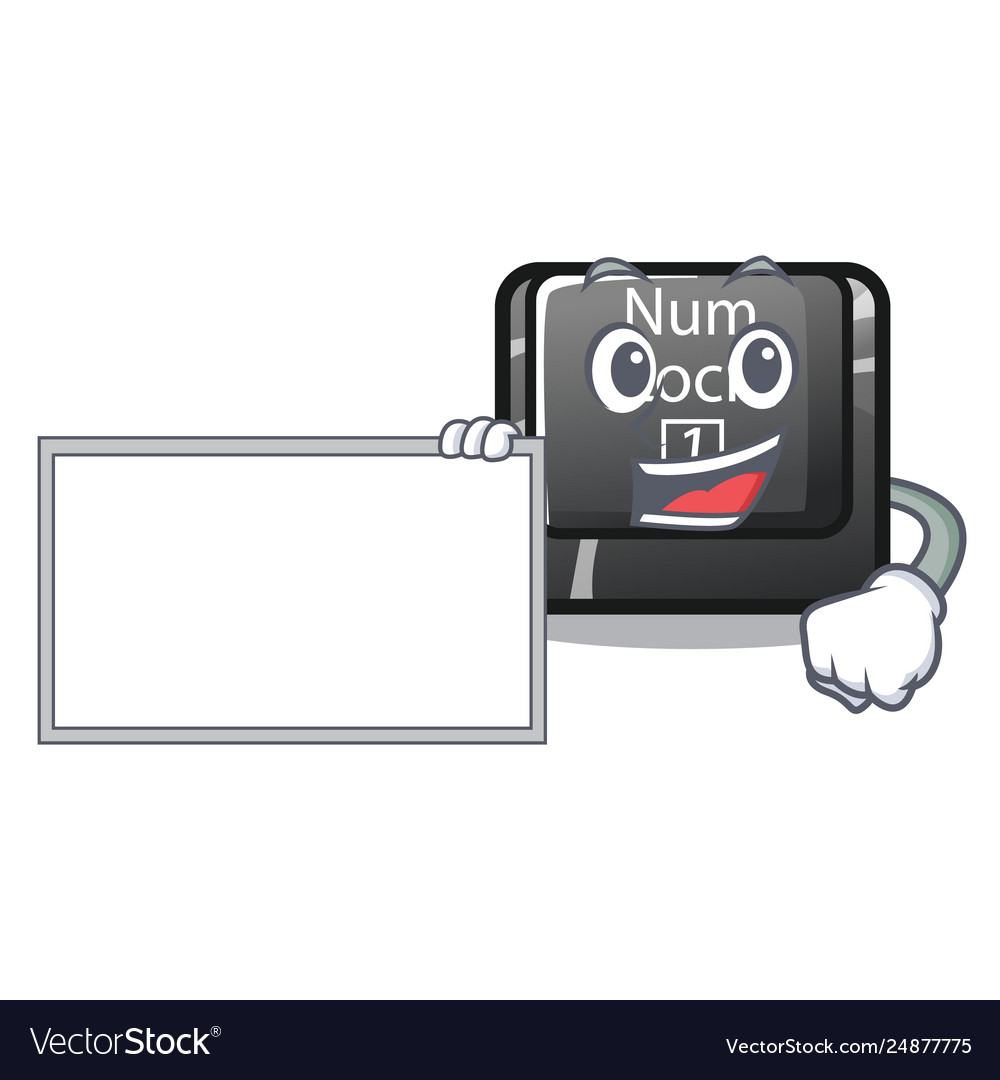 With board num lock isolated character vector image With board num lock isolated character