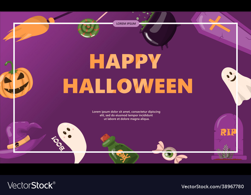 Banner for halloween cartoon template