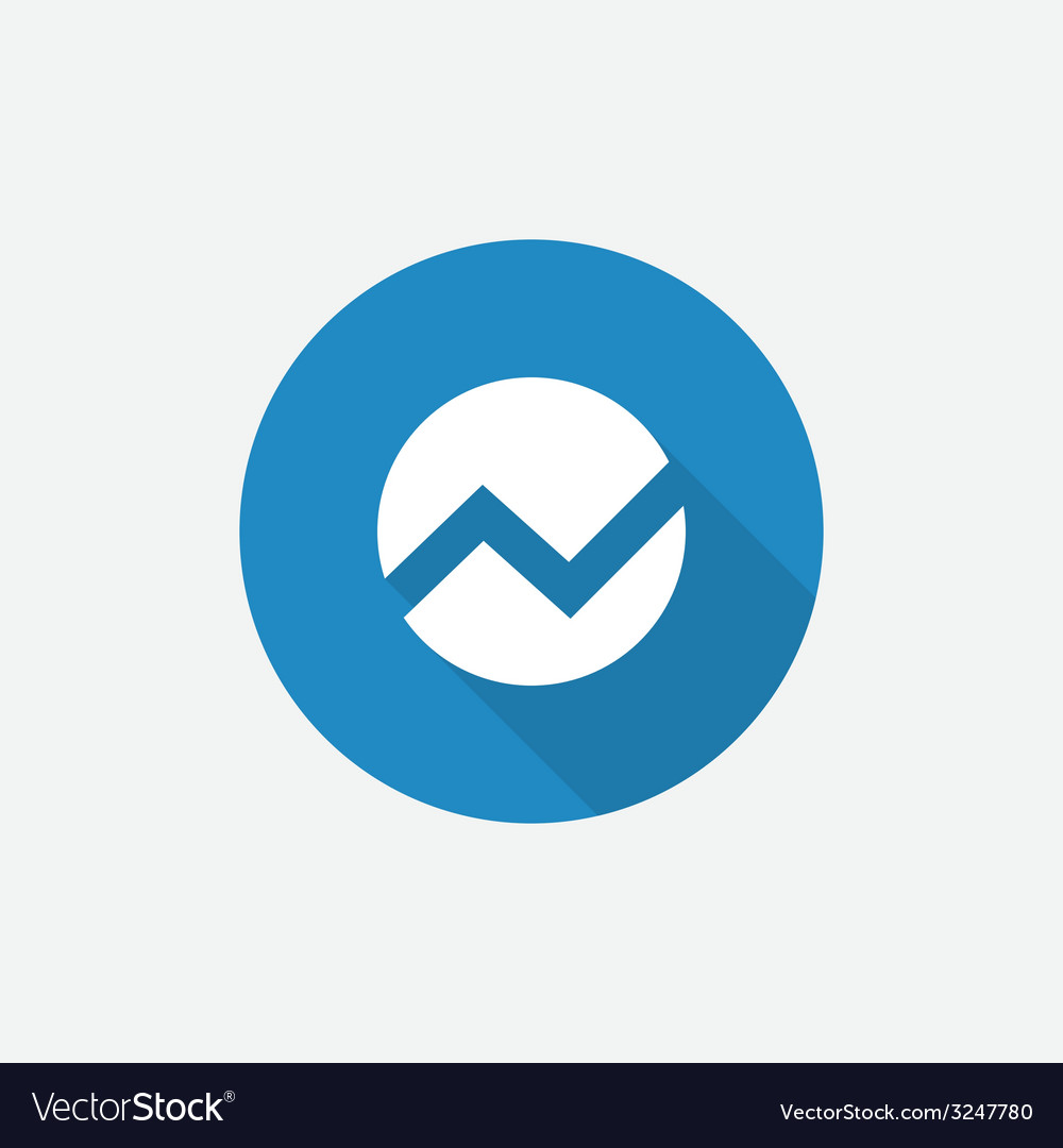 Circle diagram flat blue simple icon with long