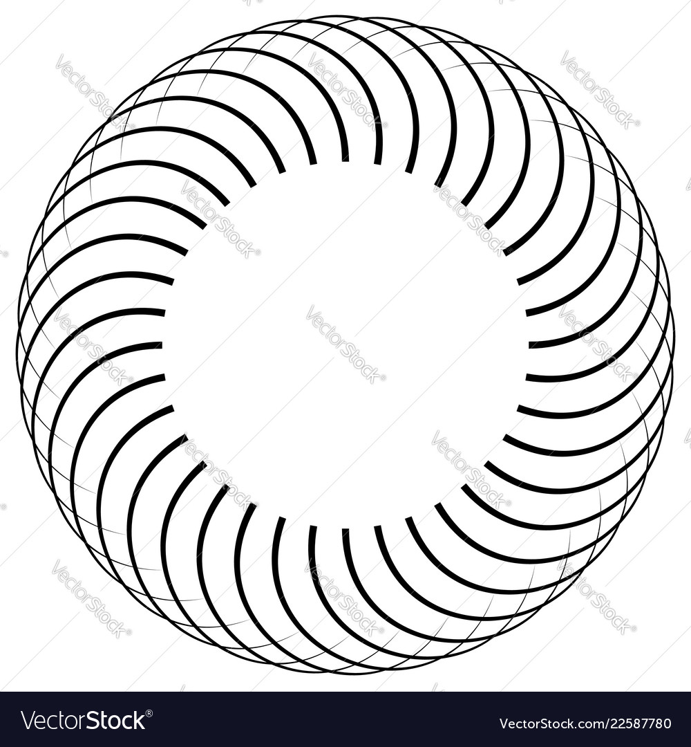 Circular element made of radial lines abstract
