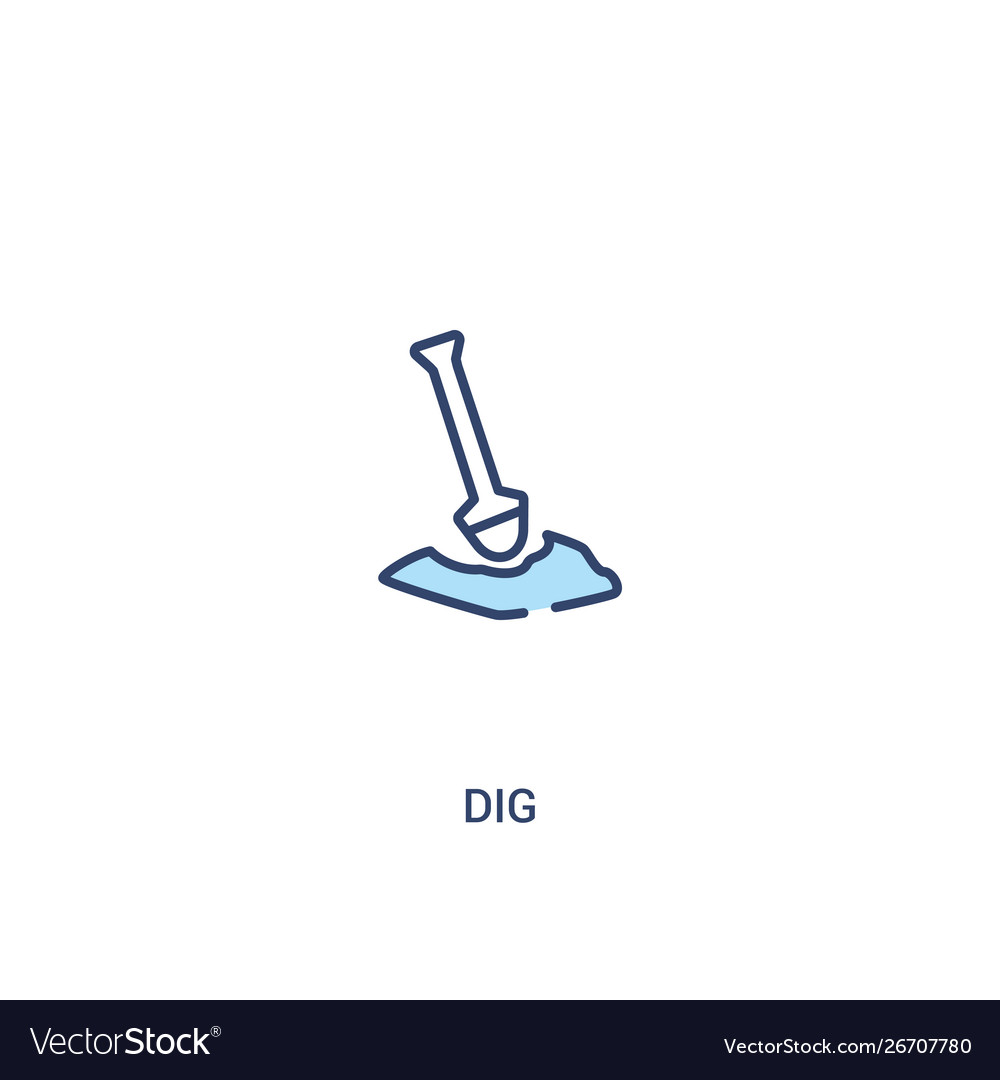 Dig concept 2 colored icon simple line element vector image Dig concept 2 colored icon simple line element