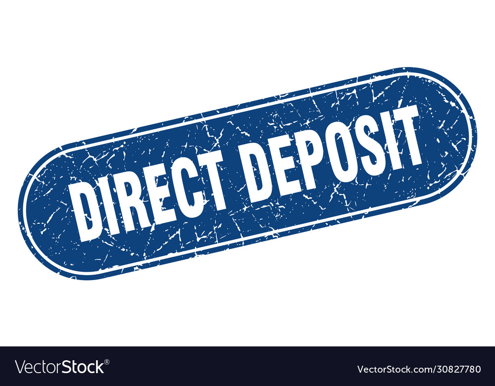 Direct deposit sign grunge blue