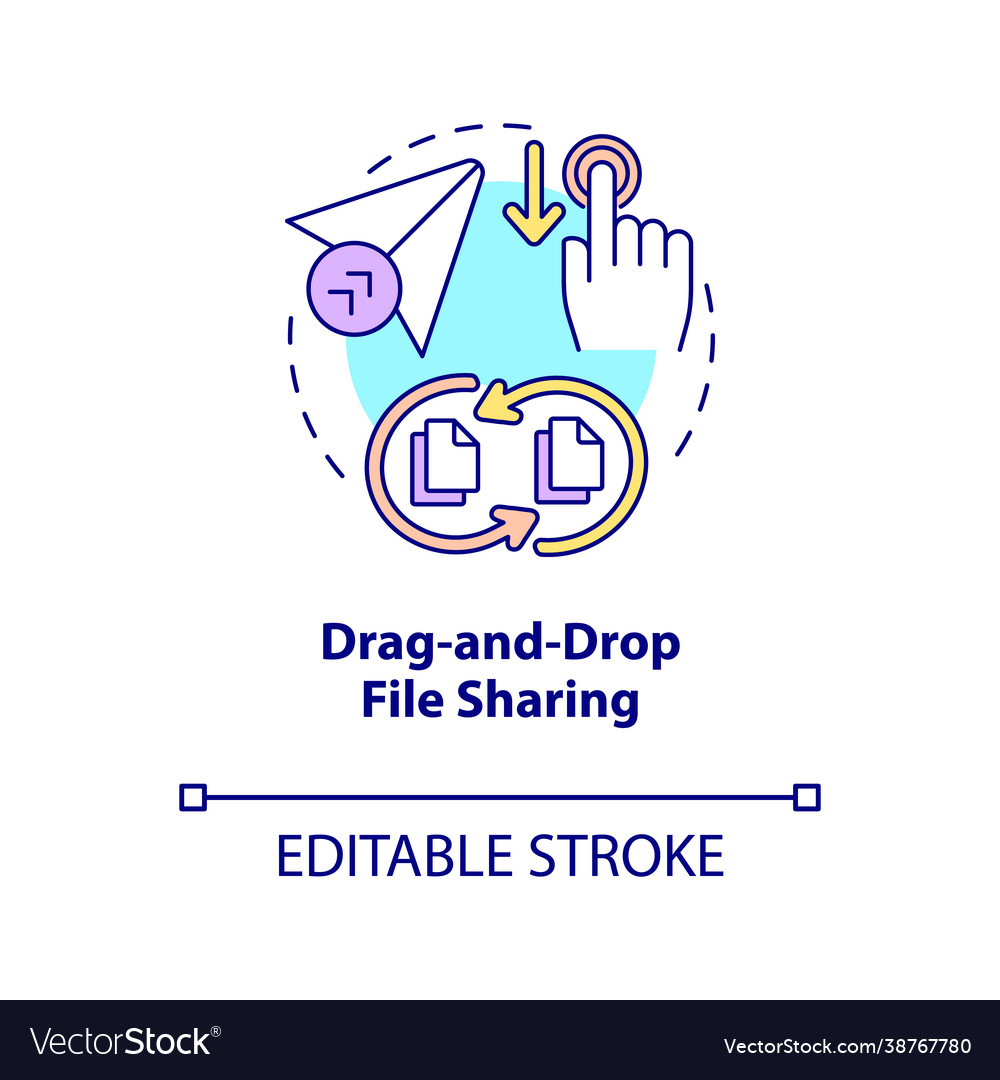 Drag and drop file sharing concept icon vector image Drag and drop file sharing concept icon