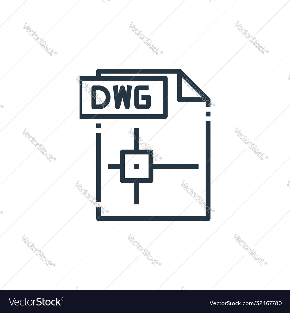 Dwg file icon isolated on white background Vector Image