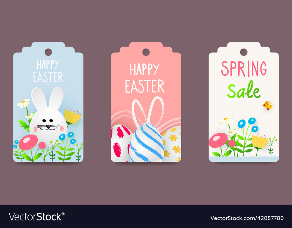 Oster-Tags Etiketten mit niedlichen bunny trendy