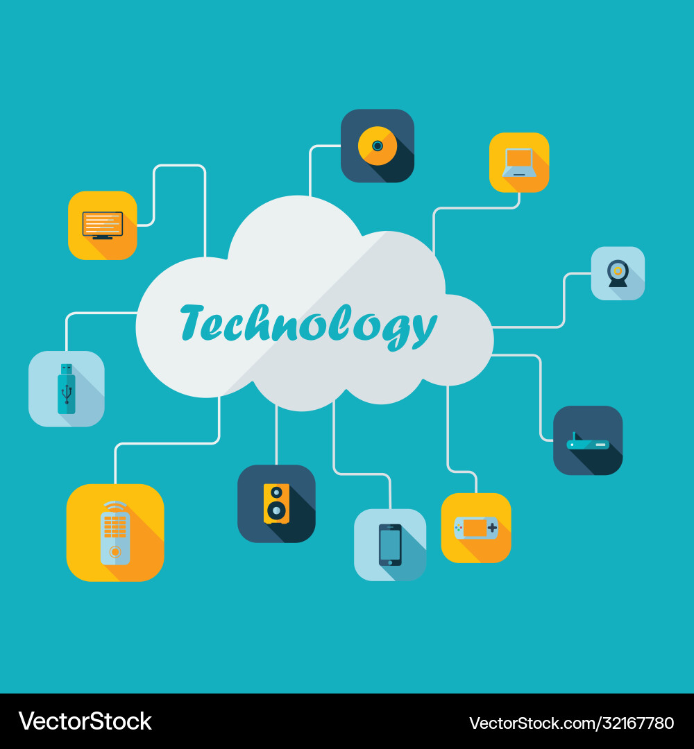 Flat concept set modern design with shadow Vector Image