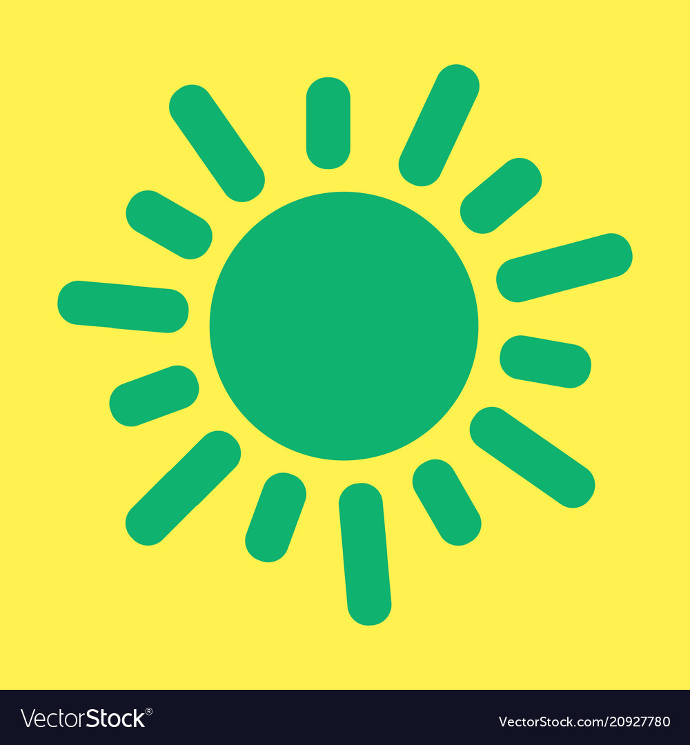 Flat sun icon summer pictograph sunlight symbol