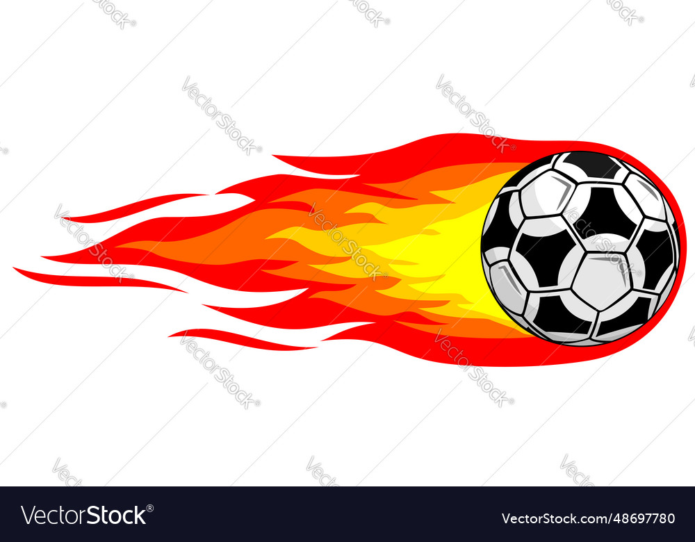 Football burning soccer ball icon