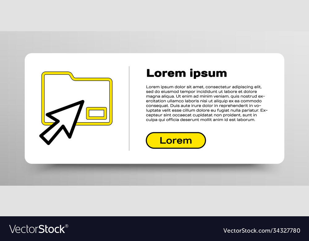 Zeile Cursor klicken Dokumentordner-Symbol isoliert vector image Zeile Cursor klicken Dokumentordner-Symbol isoliert