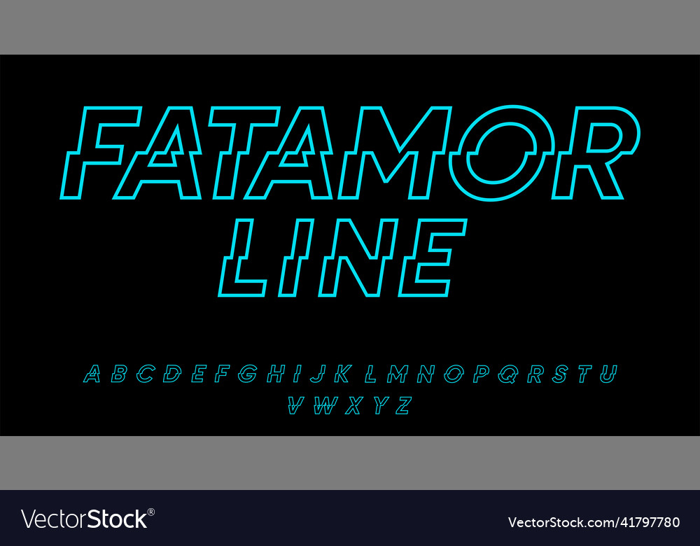 Line glitch display font Vector Image Line glitch display font