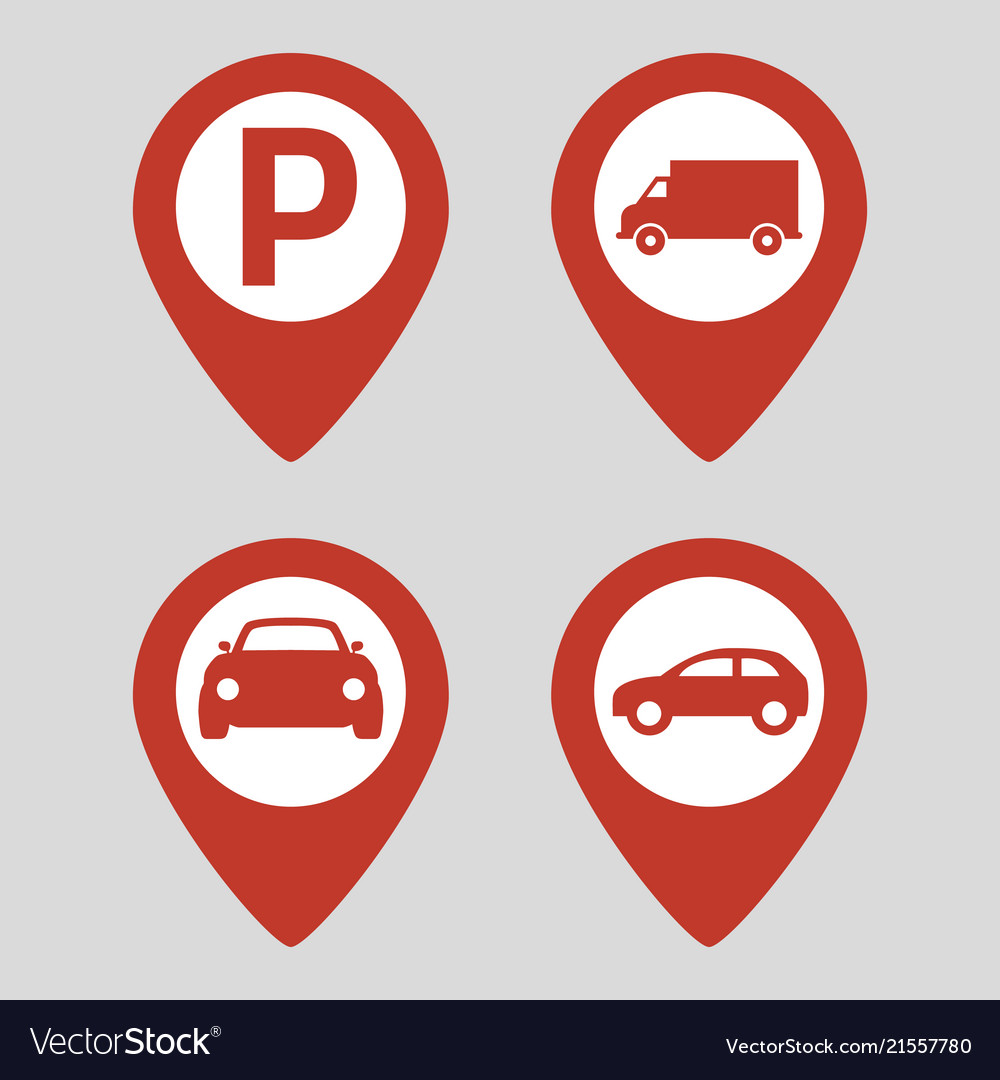 Map pin location icons set on gray background vector image Map pin location icons set on gray background