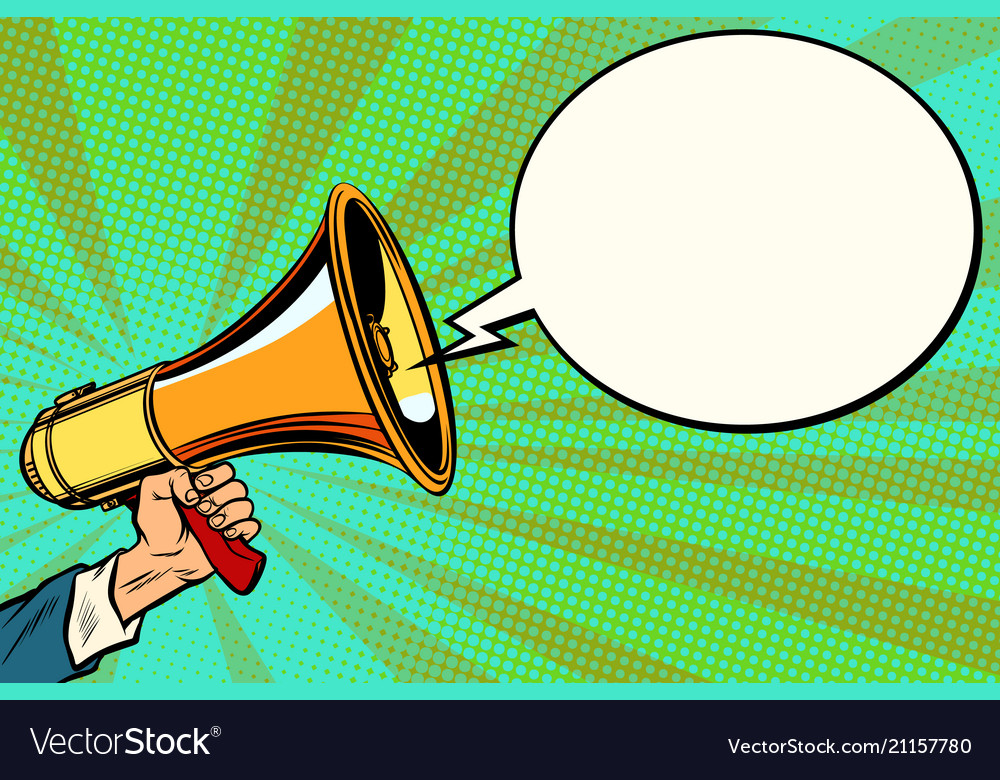 Megaphone and comic bubble Royalty Free Vector Image