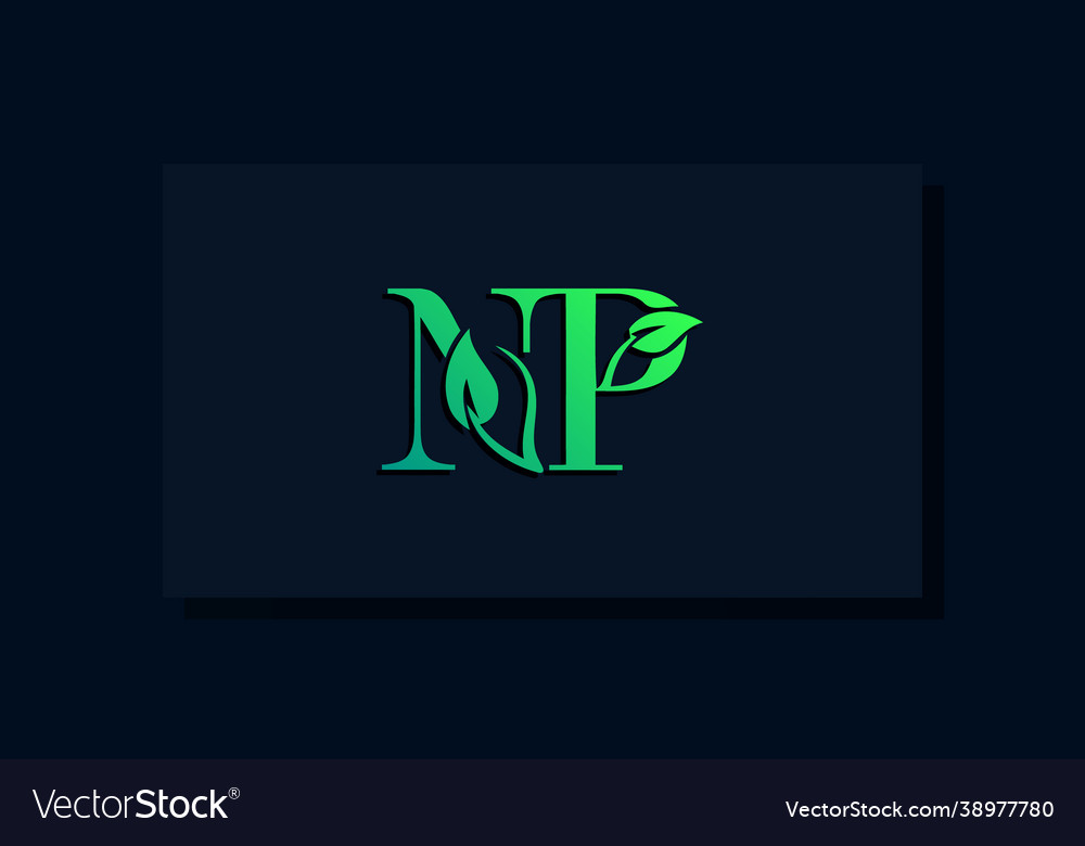 Minimal leaf style initial np logo
