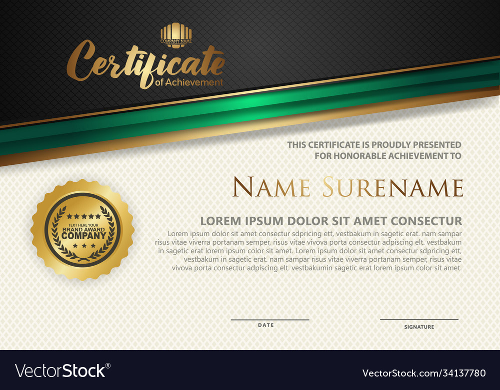 Modern certificate template with lines style