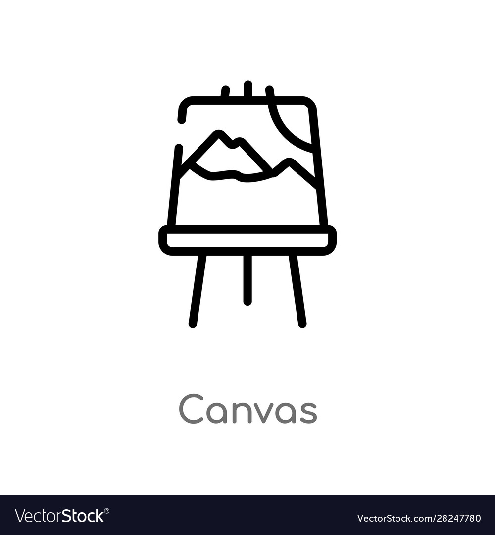 Outline canvas icon isolated black simple line