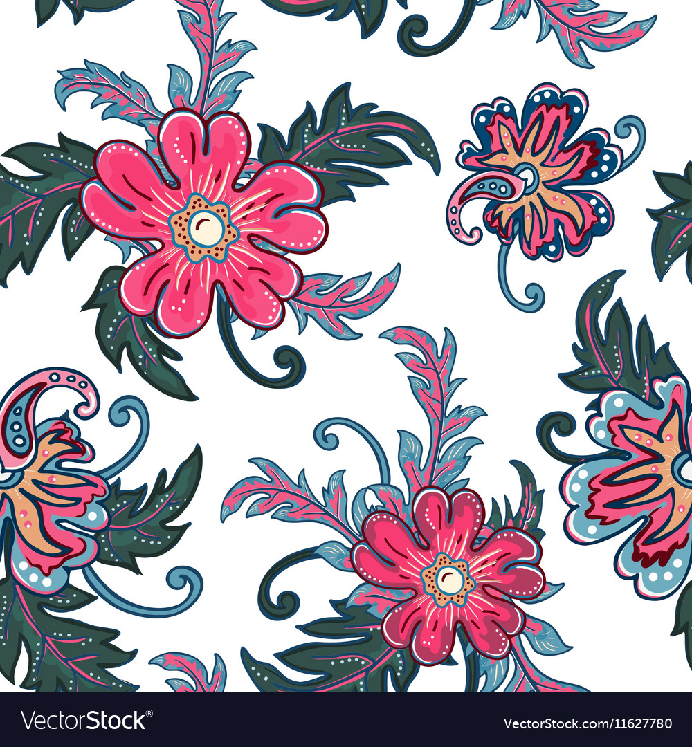Seamless floral background isolated flowers