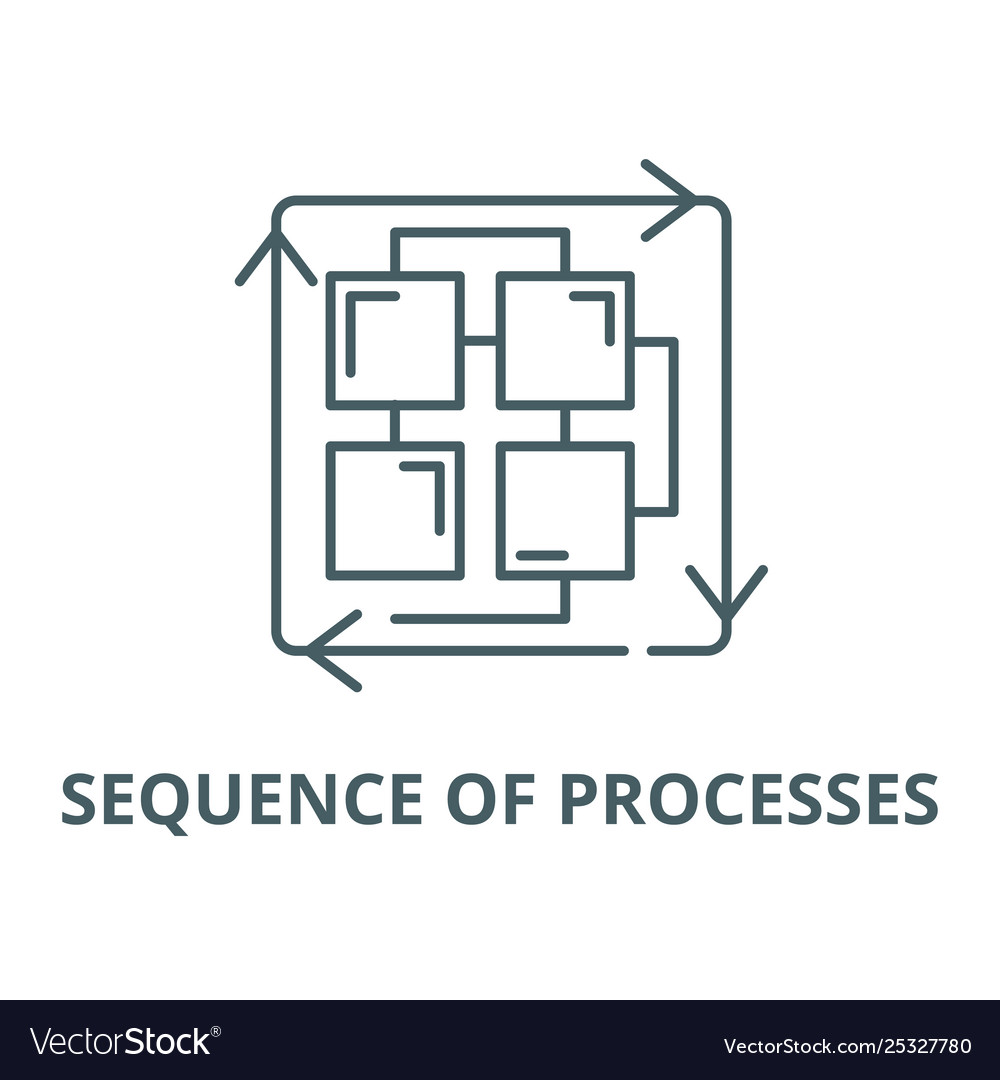 Sequence processes line icon linear vector image Sequence processes line icon linear