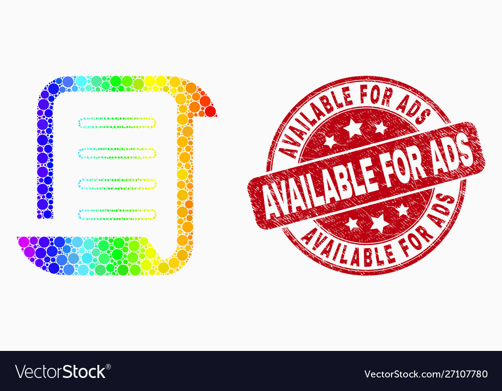 Spectrum dot scroll list icon and scratched Vector Image Spectrum dot scroll list icon and scratched