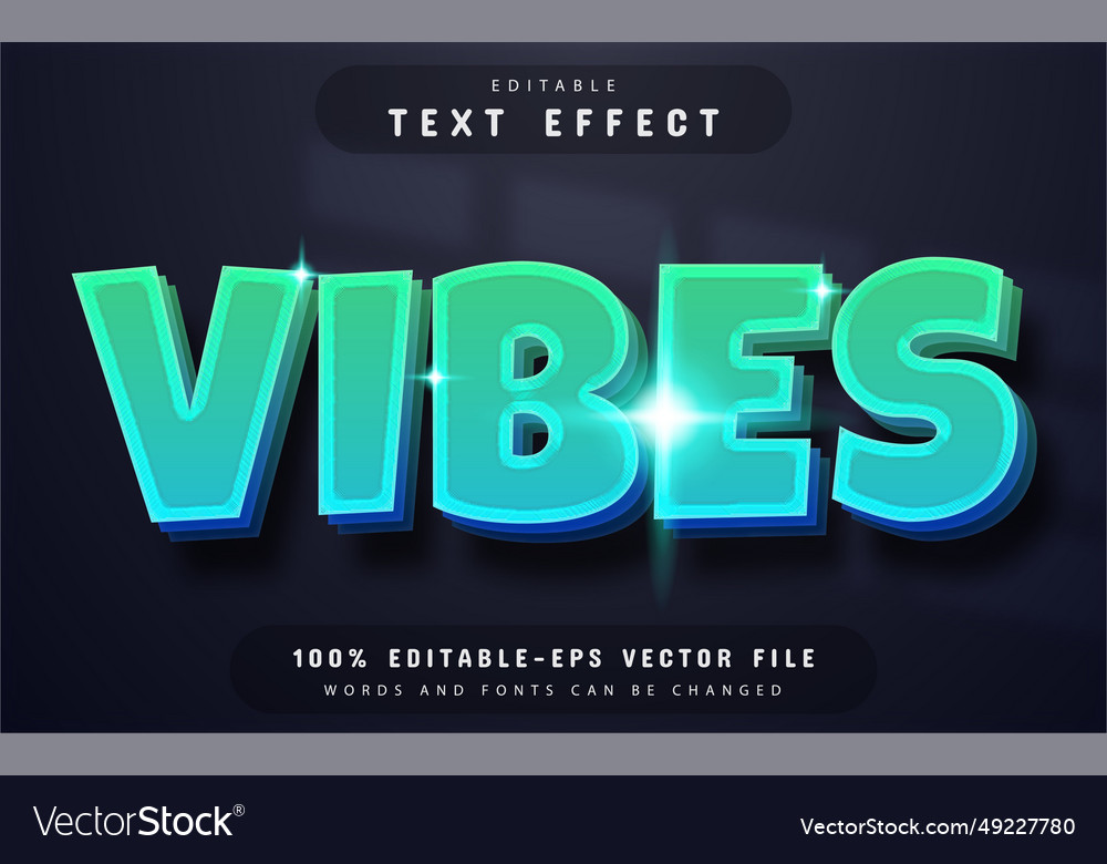 Vibes 3d text effect editable