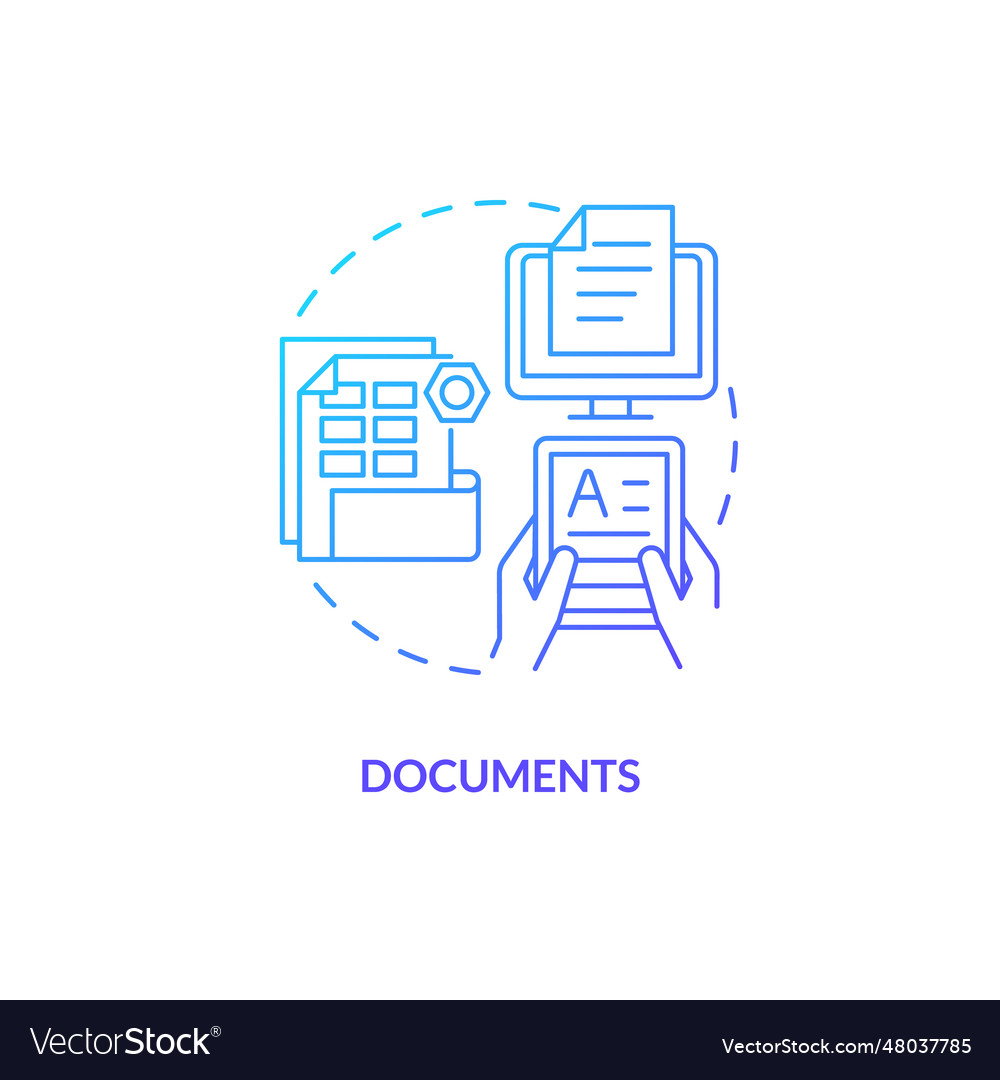 2d gradient documents linear icon concept