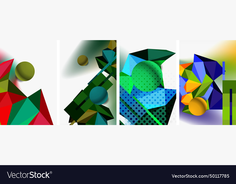 3d sphere and low poly triangle design vector image 3d sphere and low poly triangle design