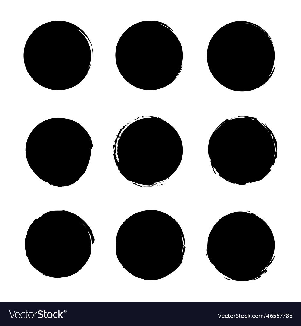 Brush circles round shape circle frame set stock