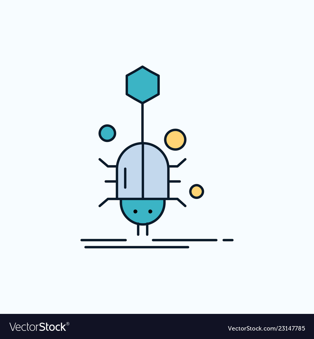 Bug Web Icon - Green & Yellow