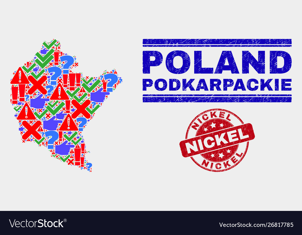 Collage podkarpackie voivodeship map sign