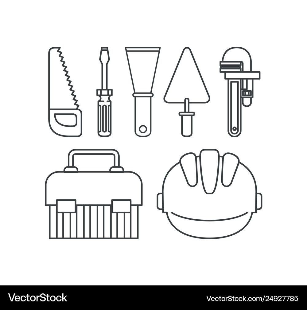 Construction tools set items Royalty Free Vector Image
