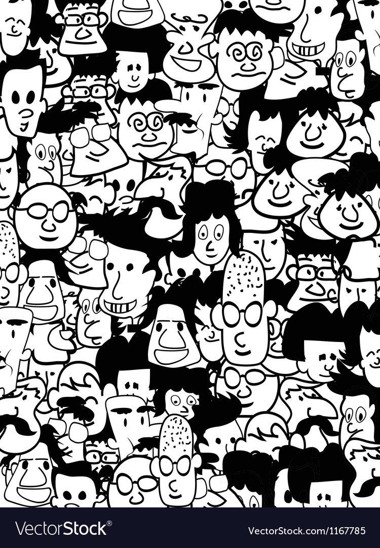 Crowd faces Royalty Free Vector Image - VectorStock