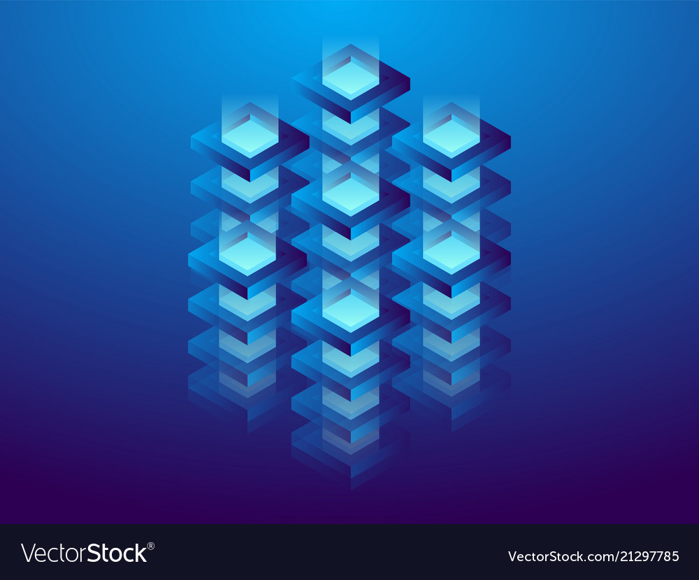 Cryptocurrency and blockchain vector image Cryptocurrency and blockchain