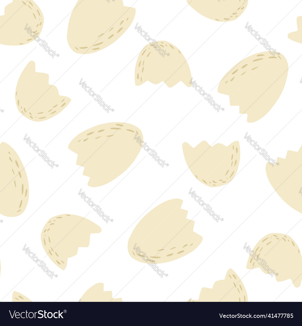 Egg shell seamless pattern broken endless vector image Egg shell seamless pattern broken endless