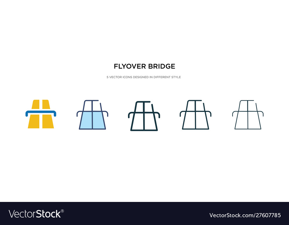 Flyover bridge icon in different style two