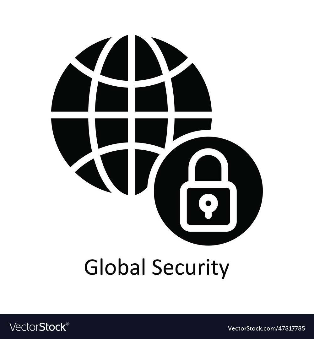 Global security solid icon design