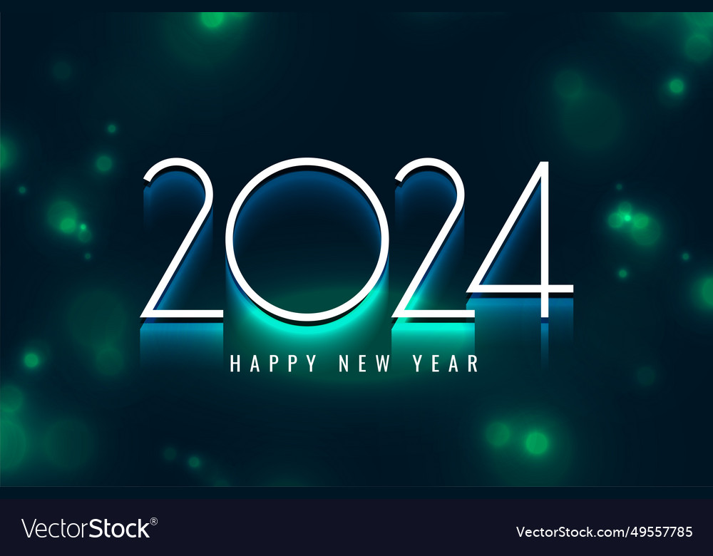 Glowing 2024 new year party background design Vector Image