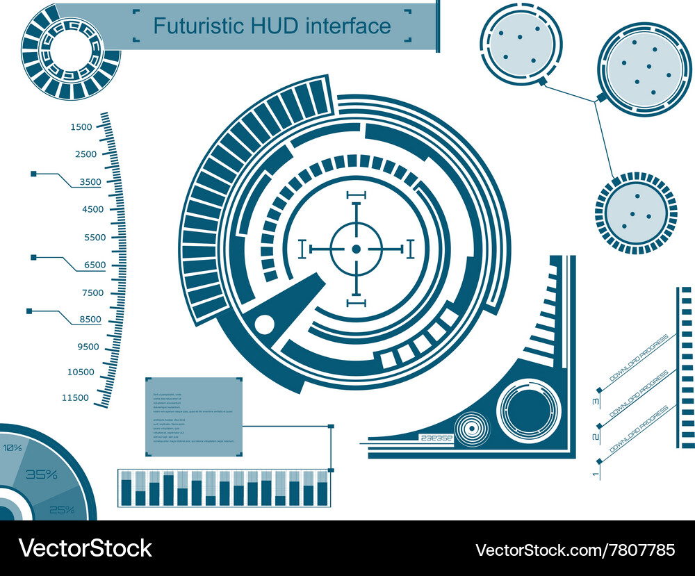 Graphic touch user interface hud Royalty Free Vector Image