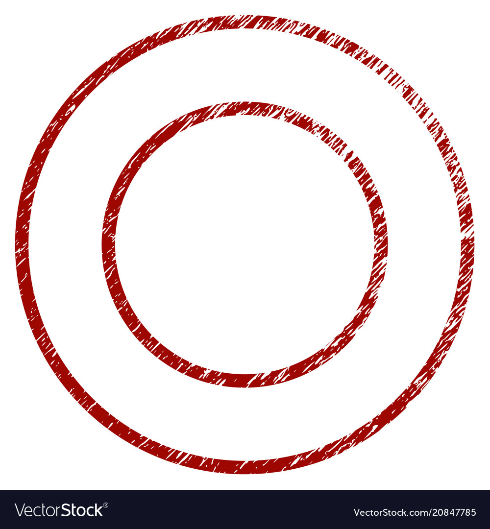 Grunge textured double round frame vector image Grunge textured double round frame