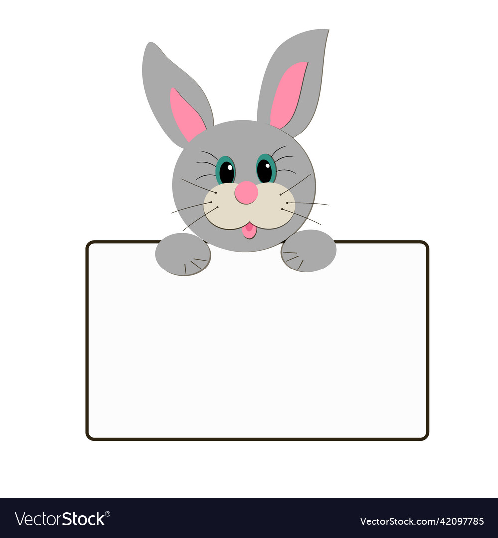 Hare holds an empty sheet a banner for your