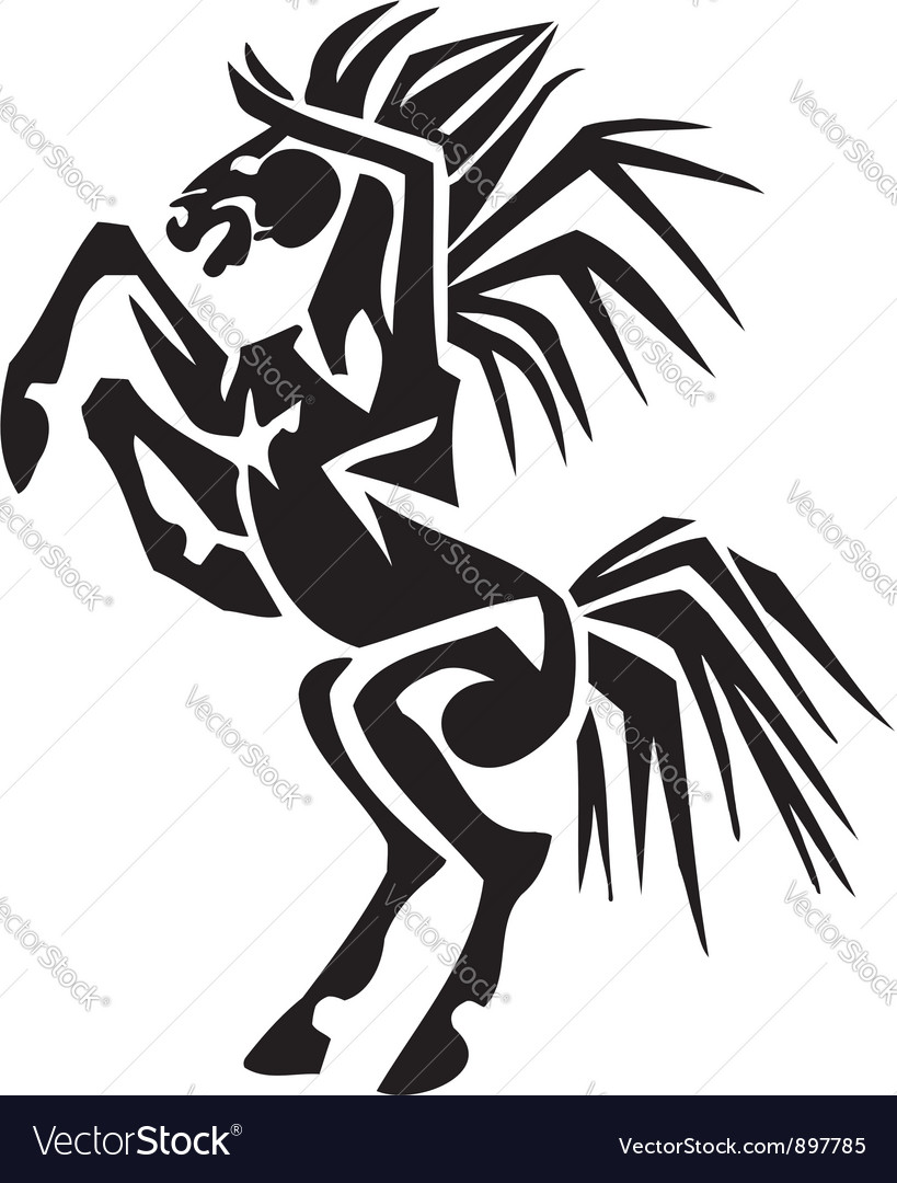 Horse in tribal style