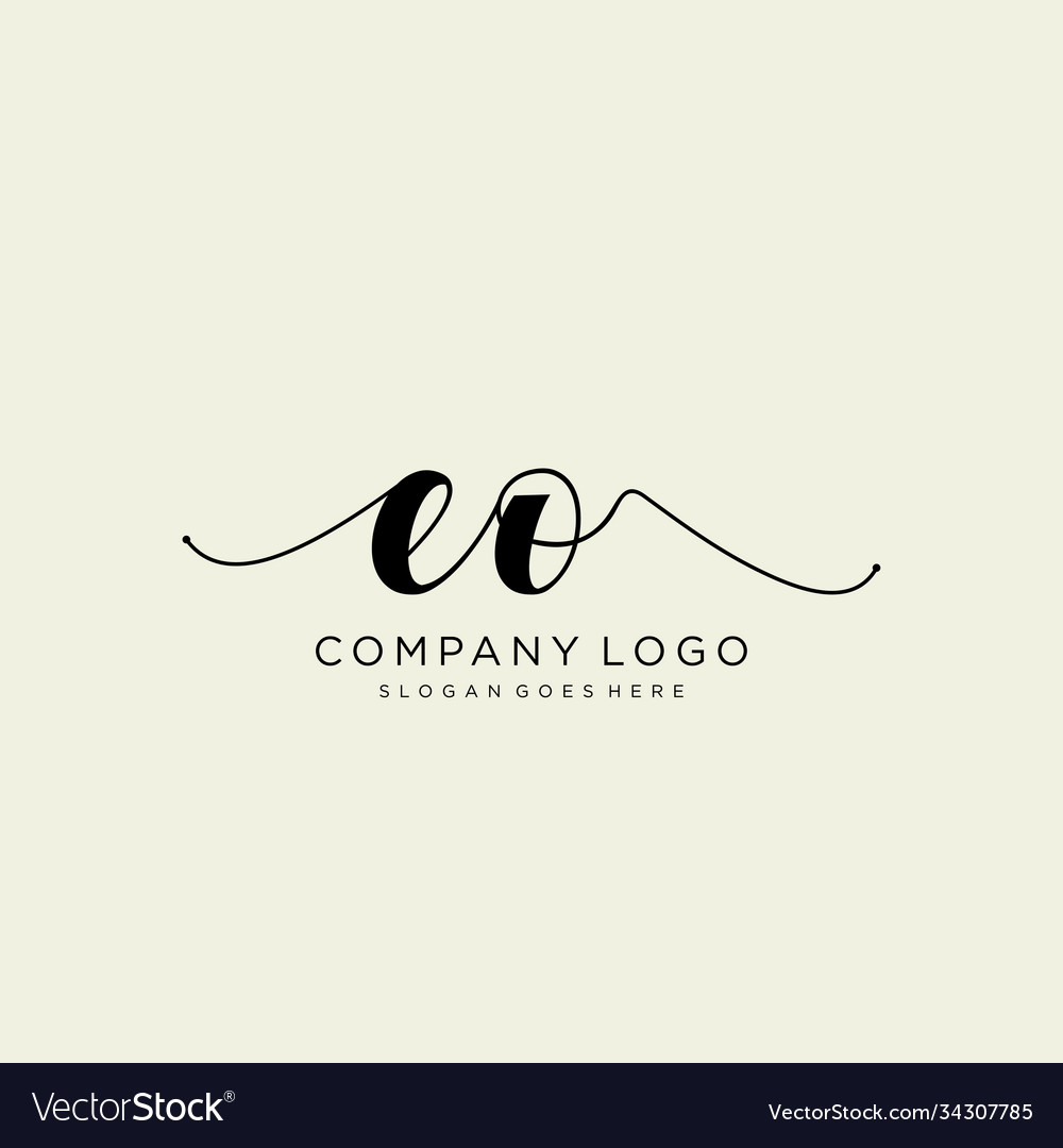 Initial eo handwriting logo with circle template Vector Image