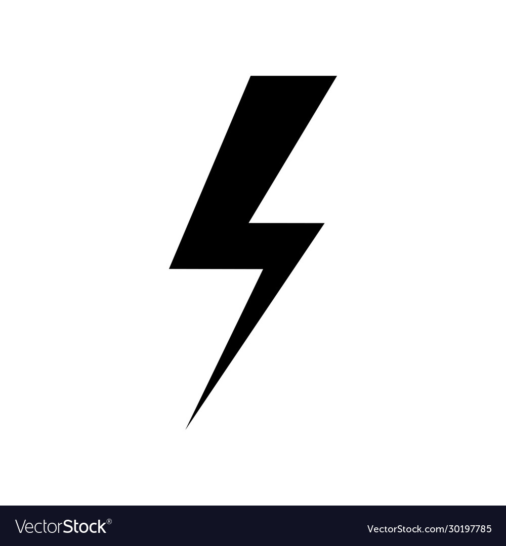 Lightning icon simple flat symbol perfect black