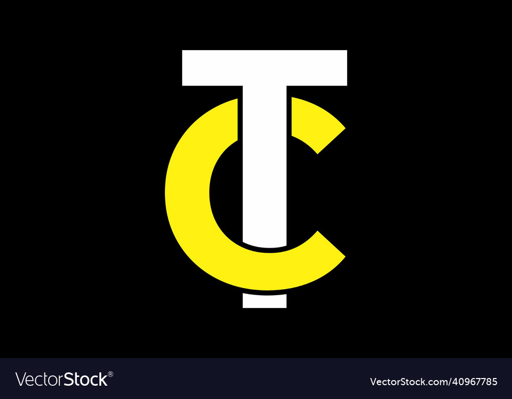 Modern simple tc initial letter vector image Modern simple tc initial letter